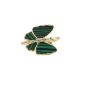 Beautiful Green Butterfly Ring Delicate  Accent Jewelry Size 6